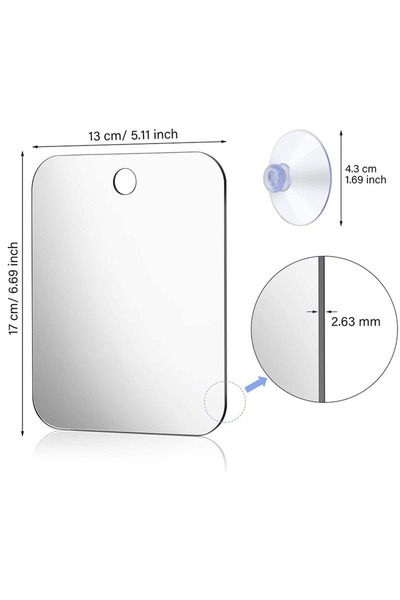 Choice1 مرآة أكريليك مضادة للضباب، مرآة للاستحمام والحلاقة، مرآة مقاومة للضبا...