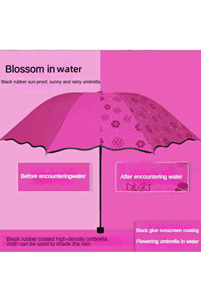 Choice Red Magic Folding Umbrella with Rainwater Pattern Windproof and Sunsha...