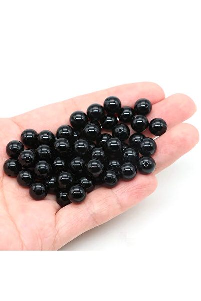 Choice3 8mm ( 45 to 46pcs ) Black Tourmaline 4 6 8 10mm Natural Black Tourmal...