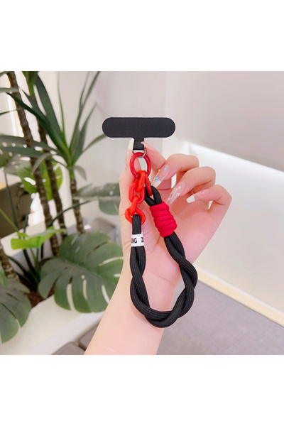 Choice7 حبل تعليق للهاتف المحمول مصنوع من بوليستر /النايلون الأسود، بتصميم من...