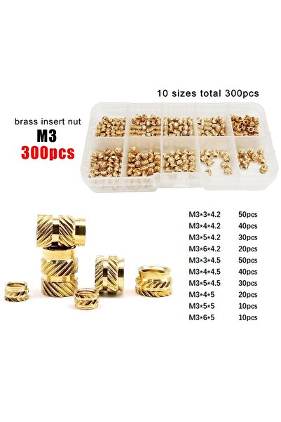 Choice5 مجموعة صواميل تثبيت نحاسية M3 (300 قطعة) M1.4 M1.6 M2 M2.5 M3 M4 M5 M...