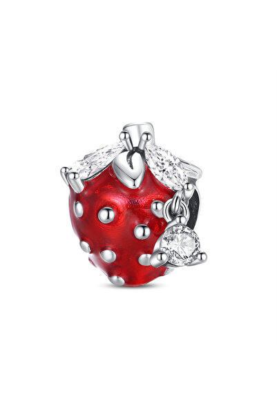 Choice6 PAC566 New 925 Silver Color Strawberry Cherry Fruit Series Charms Bea...
