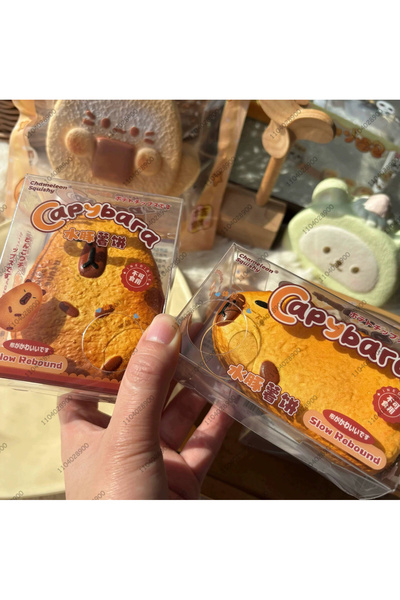 choice2 قطعتان من لعبة كابيبارا بيكري، لعبة ضغط بطيئة الارتفاع على شكل خبز وم...