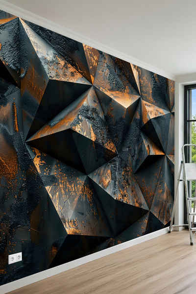 MİRAZAWALL Kırık Kristal Geometrik Panel Efektli Modern Endüstriyel Tek Parça...