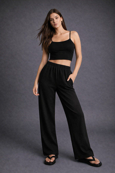 HAKKE Gloss Beli Lastikli PANTOLON