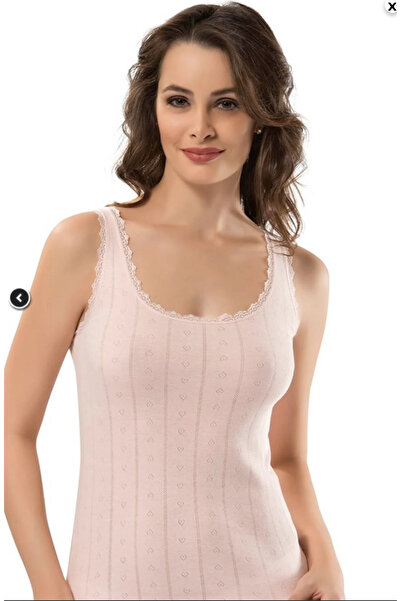 Erdem Women'S, 100% Cotton, Pink Heart Patterned Ribbed 6-Piece Undershirt