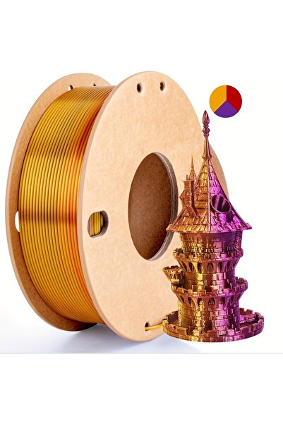 Choice7 Red Purple Gold Three color PLA silk filament 250g per roll net weigh...