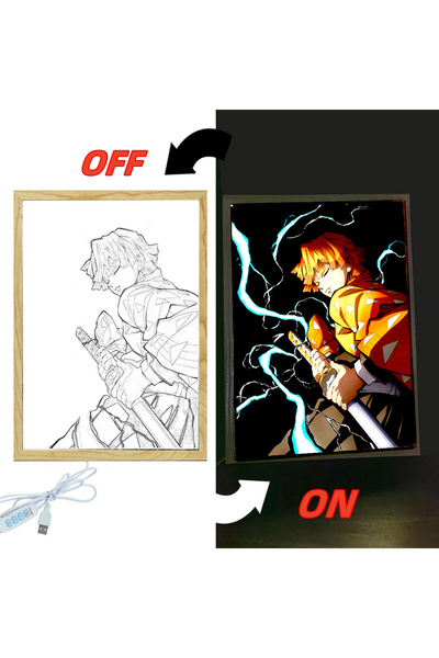 Choice5 Bandai USB zenitsu03 Anime Demon Slayer Action Figures Light Painting...