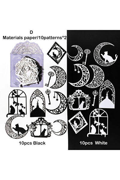 Choice3 D Journamm 20 قطعة/عبوة ورق حرفي مجوف بتصميم جمالي زهري نافذة كولاج د...