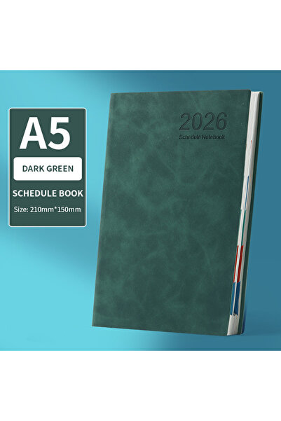 Choice3 مفكرة تخطيط يومي خضراء لعام 2026، مقاس A5 | تزيد من كفاءة إدارة الوقت...