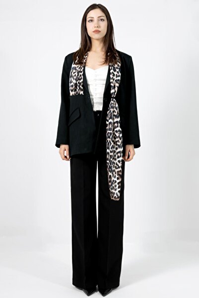 LA PANTE Women's Jacket Lined Long Blazer Women's Jacket Hijab Leopard Shawl ...