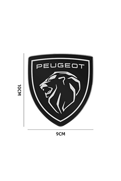 Choice5 ملصق غطاء محرك السيارة الأمامي المعدني الأسود الكبير من بيجو، ملصق شع...