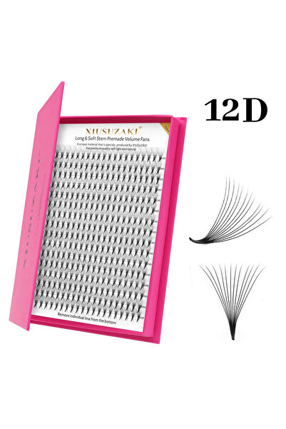 Choice41 12mm 0.07mm D 12D XIUSUZAKI 16Lines Premade Volume Fans Eyelashes Ex...