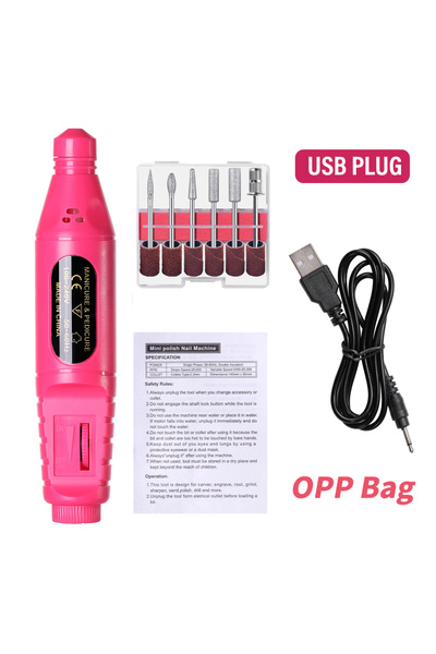 Choice11 حقيبة OPP حمراء، طقم برد أظافر كهربائي 6 في 1 من YIKOOLIN، جهاز تلمي...