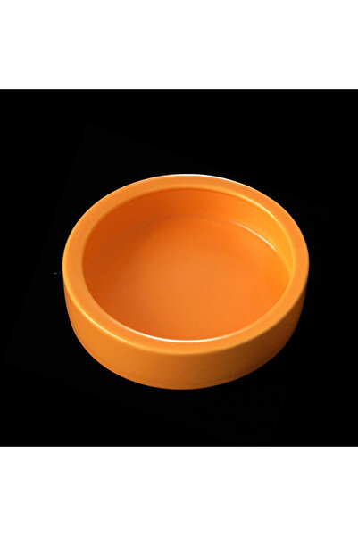 Choice7 Orange round L Reptile Water Food Bowl Worm Dish Ceramic Pet Bowls An...