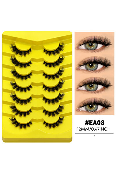 choice2 7 أزواج - EA08 رموش لاسفيري الصناعية الكثيفة 5/7 أزواج رموش عين القطة...