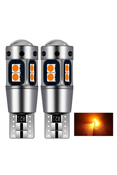 Choice1 مصباح خلفي LED أصفر كهرماني ASLENT عالي الجودة، قطعتان، T10 W5W 168 1...