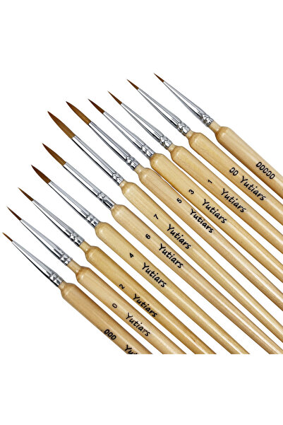 Choice7 مجموعة فرش طلاء مصغرة مكونة من 11 قطعة بألوان خشبية، 10/11 قطعة، فرش ...