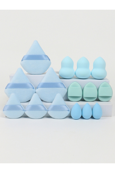 Choice8 مجموعة متعددة التأثيرات مكونة من 15 قطعة: 3 إسفنجات بودرة سائبة، 3 إس...