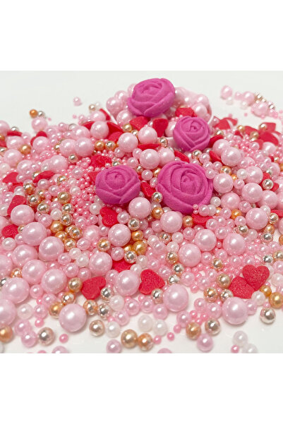 Choice1 قطعة واحدة من القلب الأحمر، 130 غرام، من حبيبات التزيين الوردية واللؤ...