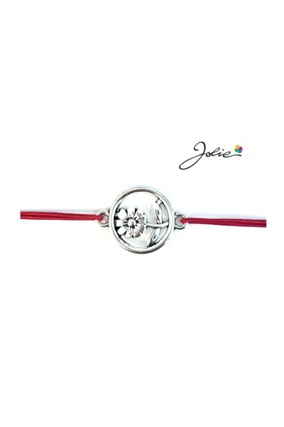 Flippy Βραχιόλι με Μεταλλικό Μενταγιόν, Jolie, Κόκκινο Υφασμάτινο Κορδόνι, Σχ...