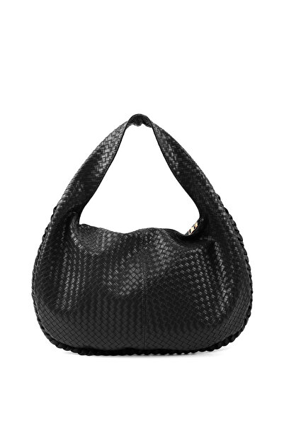 SHAKA Black Shk311 Knitted Patterned Faux Leather, Zippered, Single Compartme...