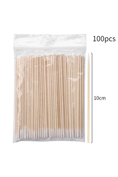 Choice10 wooden 10cm 100Pcs Eyelash Cleaning Brush Lash Extension Micro Cotto...