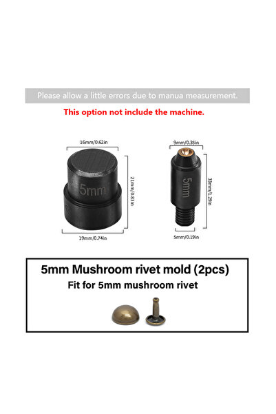 Choice14 5mm mushroom mold2pc WUTA Manual Button Installation Tool Mute Punch...