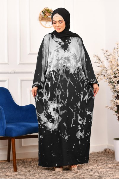 AsrymShop اسدال صلاة قطن فسكوز خفيف واسع اسود