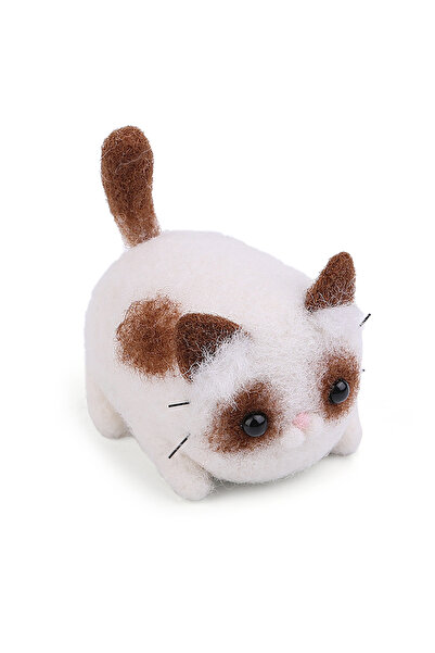 Choice10 cat 3 1 Set Non-Finished Cute Animal Cat Wool Felting Material Packa...
