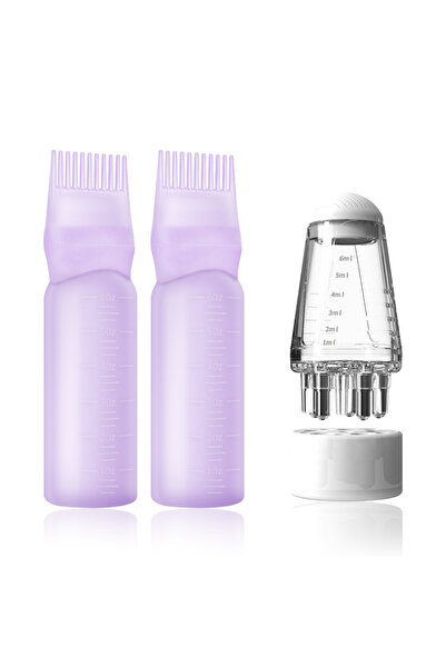 Choice5 مجموعة من 3 قطع من زجاجات زيت أساسي لنمو الشعر باللون البنفسجي (قطعتا...