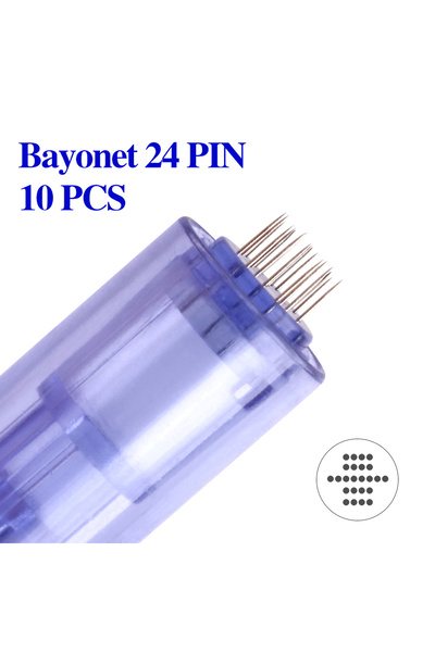 Choice18 10pcs 24pin Bayonet Slot Cartridge Needle for A6 Dr Pen Microneedle ...