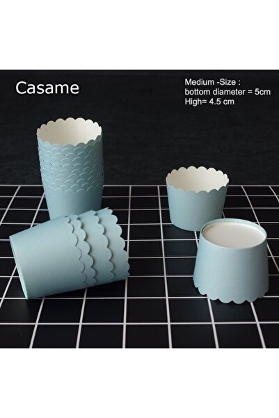 Choice10 50 قطعة من بطانات أكواب الخبز والكب كيك لون سادة الأزرق الفاتح، أكوا...