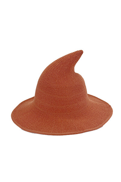 choice2 قبعة ساحرة برتقالية اللون للهالوين، قبعة طويلة مدببة، قبعة محبوكة للن...