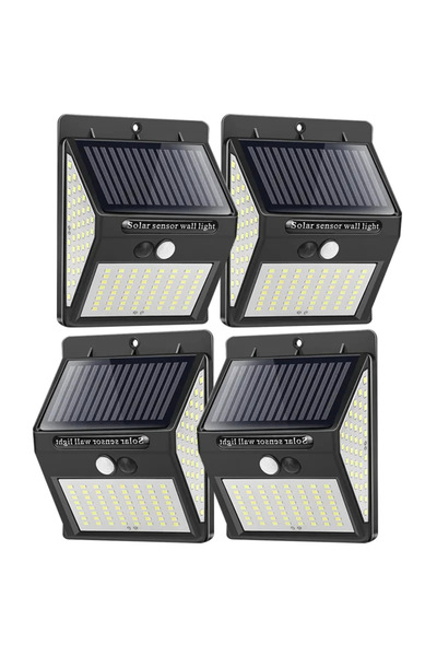 Choice7 مصباح جداري يعمل بالطاقة الشمسية، 144 مصباح LED، 4 قطع، عرض خاص! مصبا...