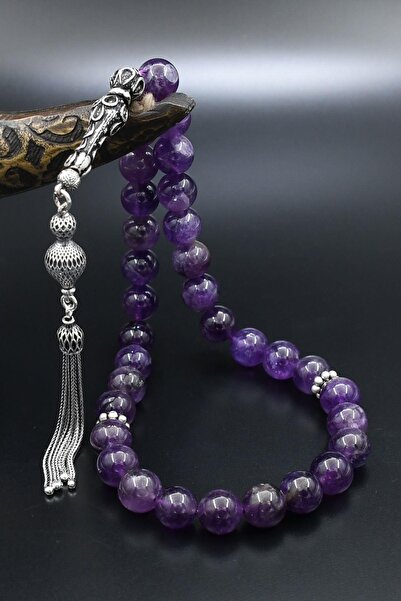 Prestige Натуральний аметистовий чотки з 925 пробою срібла з бахромою 10 мм к...