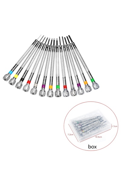 Choice1 13pcs-box 0.8-1.6mm Steel Screwdriver for Watch Repairing Portable Wa...