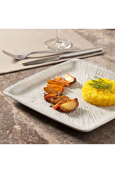 Güral Porselen Orlando 6 Parça 22 Cm Kare Pasta Takımı 1401