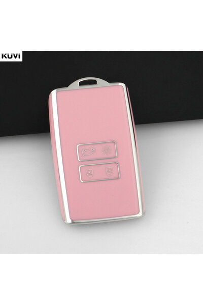 Choice3 غطاء مفتاح جديد وردي اللون من مادة TPU لسيارات رينو كوليوس، كابتور، م...