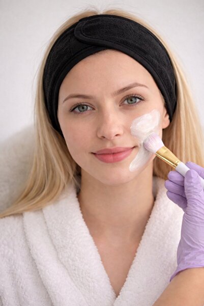 TAKIŞTIR Crna traka za kosu od velcro ručnika