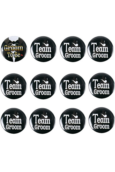 choice2 12 قطعة متنوعة من دبابيس شارات العريس، دبابيس أزرار لحفلة توديع العزو...