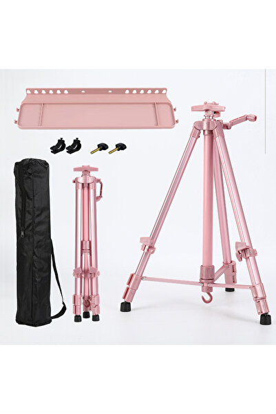 Choice3 Pink With Tray Foldable Portable Metal Sketch Easel Stand Metal Mater...