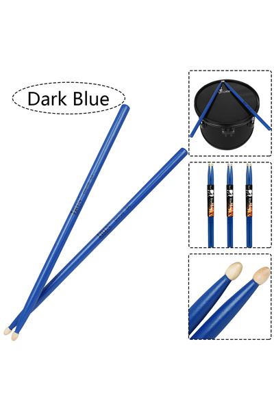 Choice7 1 Pair Dark Blue IRIN Drumstick Jazz Drum 5A Solid Wood Pair Drum Sti...