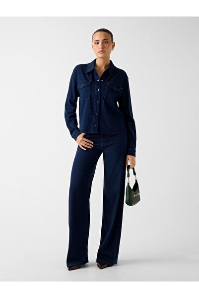 Guess Blossom Lyocell Loose Fit Kadın Jean Pantolon W6RA3OD6980