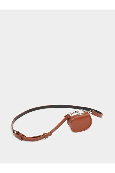 Styli Women Brown Faux Leather Belt with Pouch