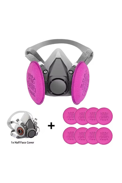 Choice4 9 in 1-Set 6200 Respirator Gas Mask Half Face with 2097 Filter Goggle...