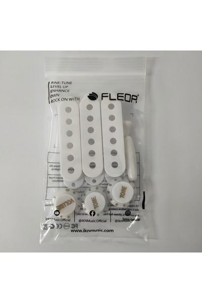 choice2 White Set FLEOR Set of 50/50/52mm ST Single Coil Guitar kup Cover 2 T...