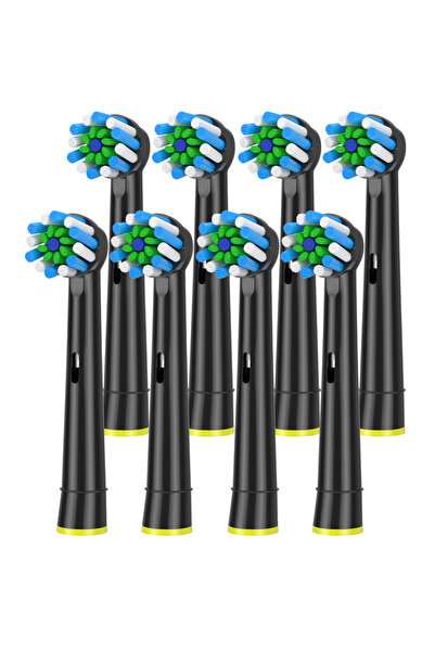 Choice4 ٨ قطع سوداء، ٤/٨/١٢/١٦ قطعة، رؤوس فرشاة بديلة EB50 Cross Action لفرش ...