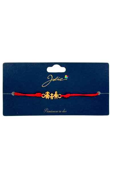 OEM Gold stainless steel bracelet with red cord, Family model, adjustable