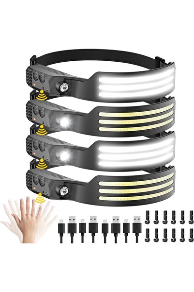 choice2 مصباح رأس XIWANGFIRE مكون من 4 قطع مع خطافات، مزود بتقنية COB LED، يع...